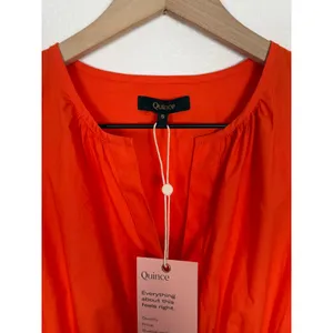 Quince 100% Organic Cotton Poplin Tiered Maxi Dress Vermillion Red Small NWT thumbnail 4