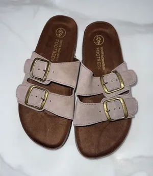 White Mountain Women's Light Taupe Double-Buckle Slide Sandals thumbnail 1