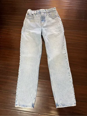 Abercrombie & Fitch The 90’s Straight Ultra High Rise Curve Love Jeans 25/0 thumbnail 2