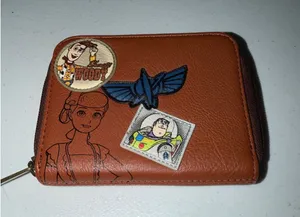 Disney Loungefly Toy Story‎ Woody Buzz Lightyear Bo Peep Brown Zip Wallet thumbnail 1