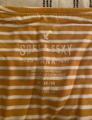 American Eagle Yellow Striped Tube Top thumbnail 5