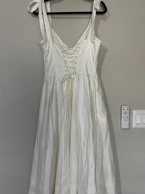 HOUSE OF CB HATTIE White Pin Tuck Cotton Midi Sundress Size XL thumbnail 8
