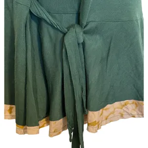 ANTHROPOLOGIE LEFT OF CENTER Forest Green Peplum‎ Tie Waist Puff Sleeve Top S thumbnail 3