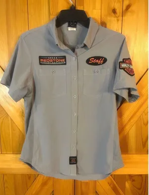 Harley Davidson Genuine Workwear Redstone Button Up READ Size Small (5985) thumbnail 1