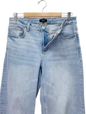 Quince Luna Stretch Relaxed Straight Jeans Sz 30 Cool Blue Mid Rise 28” Inseam thumbnail 7