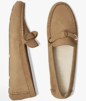 Cole Haan Women's Evelyn Bow Driver Suede Loafers Size 7 Birch Leather thumbnail 1