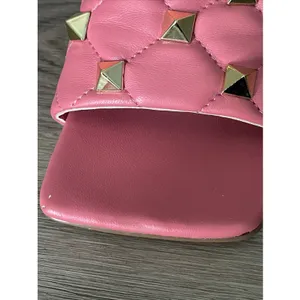 Marc Fisher Size 8M Salmon Pink Studded Slide Heels‎ Square Toe Mule Sandals thumbnail 13