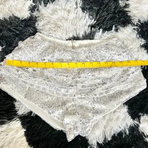 Sequin Micro Mini Shorts, Festival Clubwear Rave‎ Glam Medium 2000s Y2K thumbnail 5