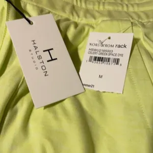 H by Halston Studio Space Dye Drawstring Celery Green Shorts thumbnail 2