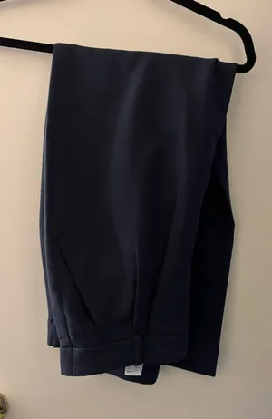 Abercrombie Navy Curve Love Wide Leg Pant thumbnail 1
