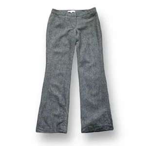Loft Women's Gray‎ Wool Lined Flat Front Wide Leg Boot Cut Leg Pants Size 4 thumbnail 3
