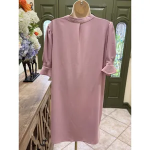 Women's Light Pink Short Sleeve Ruffle Dress – Size Large (L) thumbnail 5