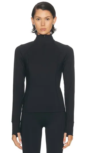 Beyond Yoga Fleeceback 1/4 Zip Pullover in Black Size Small thumbnail 1