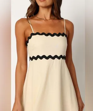 Petal + Pup Yana Maxi Dress in Cream Black Size XS thumbnail 4