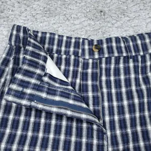 Urban Outfitters Playa Plaid Longline Shorts Size Large Blue White Relaxed Baggy thumbnail 6