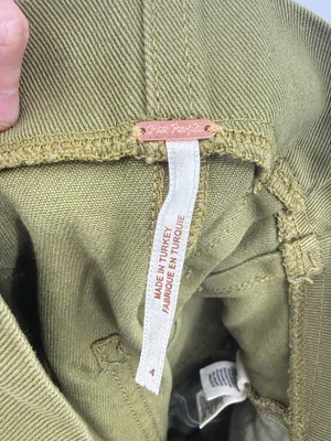 Free People‎ Cindy Utility Shorts Belted Green Cotton Size 4 thumbnail 4