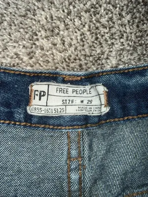 Free People Women's Distressed Button Fly Denim Cut Off Shorts Size 29 thumbnail 2