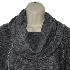 FP Beach Two Body Corps Deux Cowl Neck Space Dye Top Grey Long Sleeve Size XS/S thumbnail 4