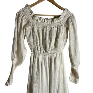 All Saints Lary White Linen Silk Shoulder Long Sleeve Slit Midi Dress Size 6 thumbnail 7