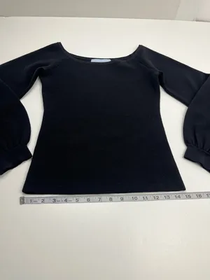Hill House Women’s The Maude Sweater Black Small Knit‎ Fabric Long Cuffed Sleeve thumbnail 7