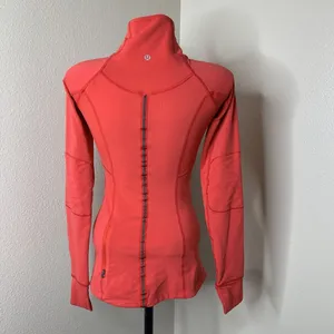 Lululemon Toasty Tech Quilted Elbow Love Red Coral 1/2 Zip Jacket Coat Sz 2 thumbnail 7