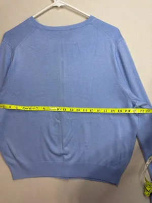 Ann Taylor Sky Blue Button-Front Crewneck Cardigan thumbnail 6