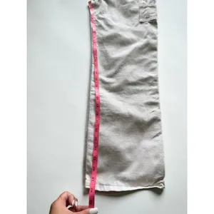 J. Galt Shanghai Off White Cream Carpenter Pants High Waisted Straight Leg Sz S thumbnail 7