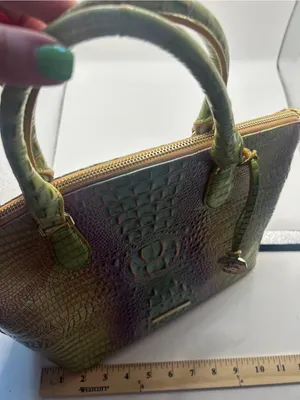 Brahmin Iridescent Green-Purple Croc Embossed Duxbury Satchel thumbnail 2