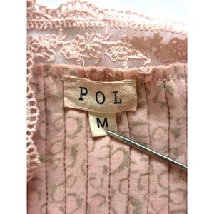 POL Pink Leopard Lace Trim Peplum Camisole Top Women's Size Medium thumbnail 6