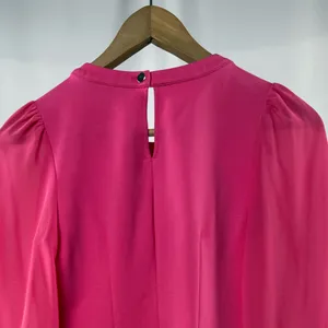 Karen Millen Sheer Sleeve Cut Out Blouse in‎ Bright Pink Size 2 thumbnail 7