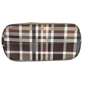 Kate Hill Brown Plaid Crossbody Shoulder‎ Convertible Adjustable Handbag Purse thumbnail 7
