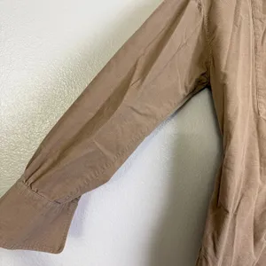 Snidel Button Up Top Womens Size 0 Tan Corduroy Long Sleeve Tie Back Casual * thumbnail 6