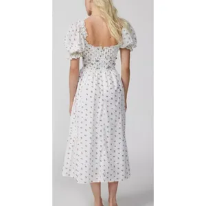 For Love & Lemons Guisti Floral Midi Dress – Smocked Bodice, Women’s Size S thumbnail 4