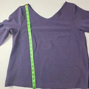 Ann Taylor -1687- 3/4 Bell Sleeve V-neck Purple Top Women's Large‎ thumbnail 7