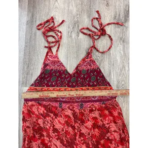 Free people Cabbage Rose Jumpsuit Size XS Boho Oversized Woemn's Pink Orange thumbnail 6