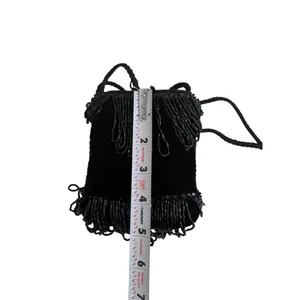 VINTAGE Black Beaded Cocktail Beaded Evening Bag thumbnail 5
