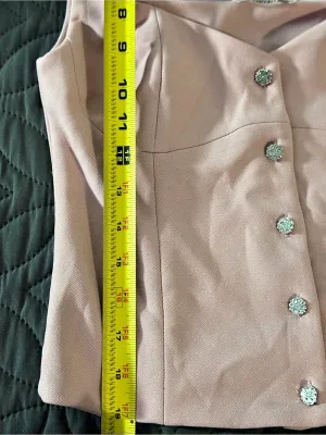 ZARA Pink Tank Top Sweetheart Neckline Rhinestone Button Vest Size M thumbnail 3