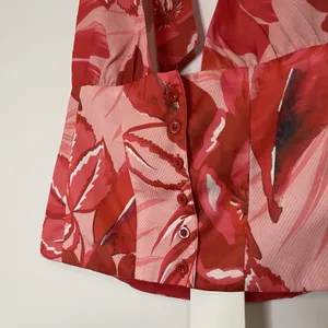 NEW! Peppermayo Lets Pretend Halterneck red floral Top sicily sunsets print US 0 thumbnail 4