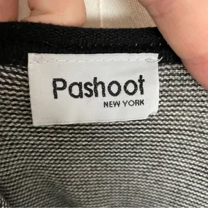 Vintage Pashoot Tunic Sweater Striped Lightweight Pockets Lagenlook Black White thumbnail 6