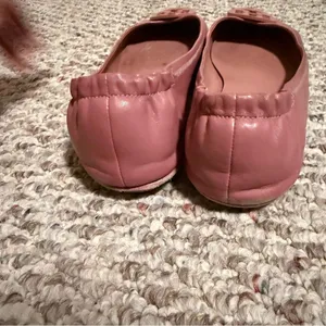Tory Burch Minnie Travel Ballet with Leather Logo in Rosa- Size 9.5 thumbnail 3