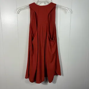 Banana Republic Burnt Orange Sleeveless Button Down High Neck Tank Top Large LP thumbnail 4