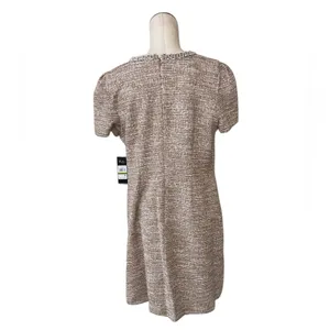 NWT KARL LAGERFELD PARIS Knit Tweed Dress with Front Pockets and Embellished 14 thumbnail 5