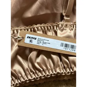 Skims Sleepover Satin Bralette Honey Size XL thumbnail 9
