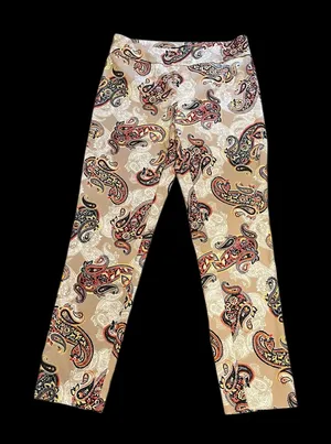 Melissa Paige Bohemian Paisley Mid Rise Stretch Pull On Pants Leggings thumbnail 1