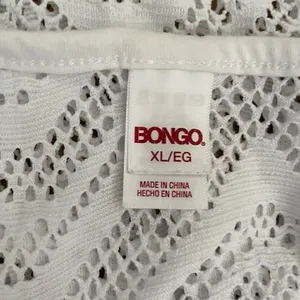 Bongo White Summer Overlay Beach V-neck Elastic Waist Kaftan Cover Up SZ XL thumbnail 8