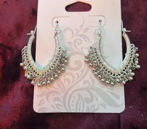 Sterling Silver Bollywood Style Earrings thumbnail 3