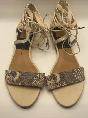 DV by Dolce Vita snakeskin leather gladiator flats Strappy sandals summer trendy 9 thumbnail 1