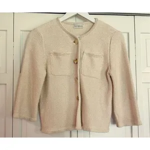 Maria Bellentani ladylike gold button cardigan sweater small thumbnail 11