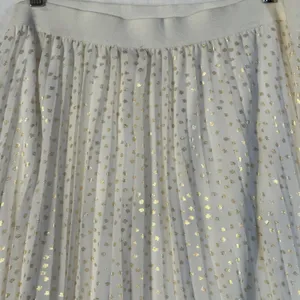 Vince Camuto Pleated Midi Skirt Gold Dot Elastic Waist Ivory XL‎ thumbnail 9
