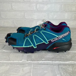 Salomon Speedcross 4 Shoes Womens 8.5 Blue Purple Trail Running Quicklace Lugs thumbnail 6